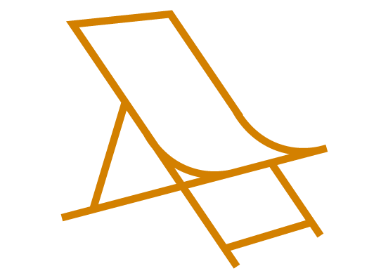 Icon chaise longue orange